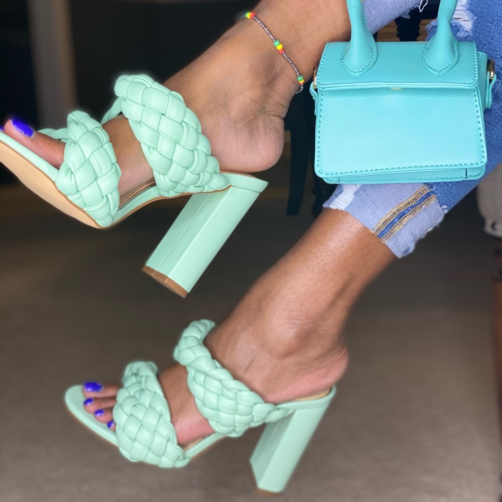 Mint Braided Mule